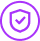 Shield with checkmark in the middle icon